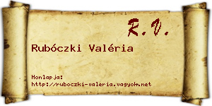 Rubóczki Valéria névjegykártya