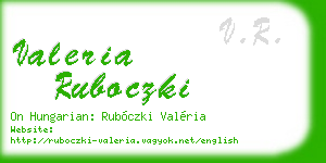 valeria ruboczki business card